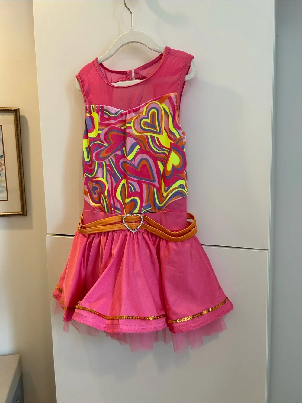 Weissman “Nobody Like You” Pink Heart-Print Dance Dress - Size Child’s Large